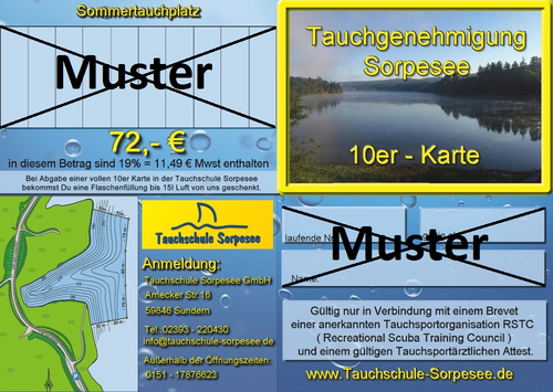 Z-10er Karte Sommertauchplatz Sorpesee